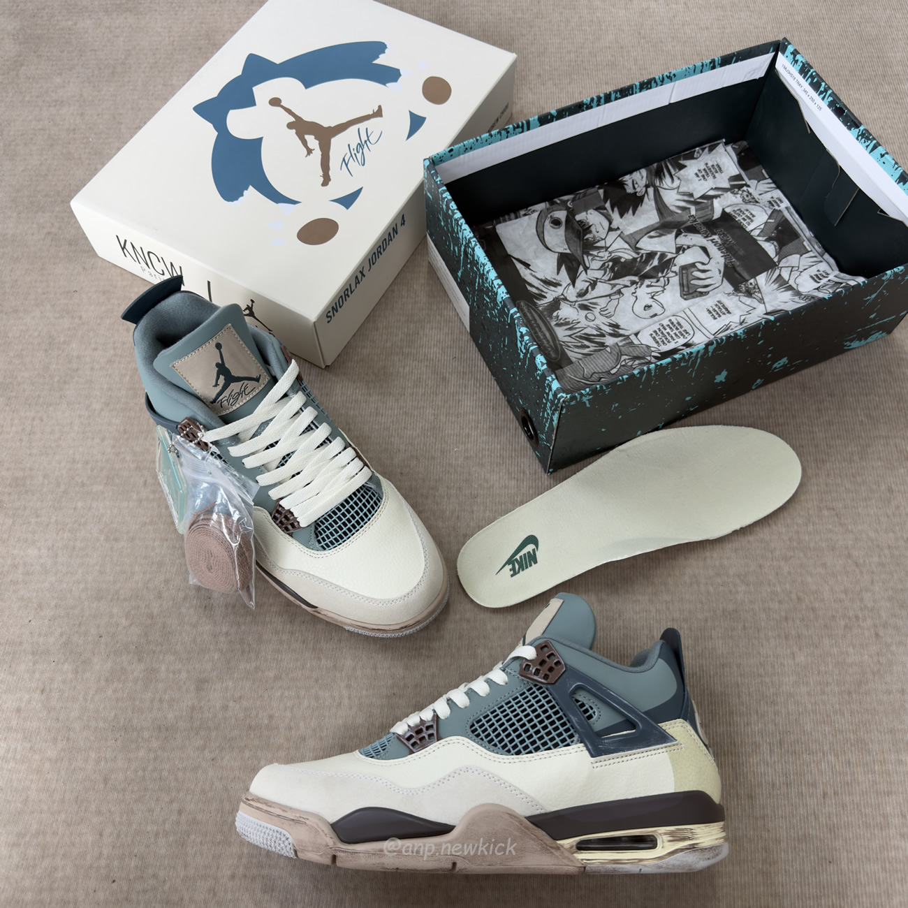 Air Jordan 4 Retro X Andrew Chiou Snorlax Custom (6) - www.newkick.vip